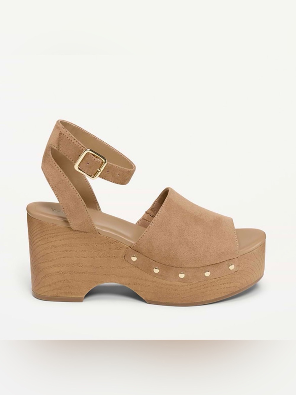 Tan platform wedge sandals